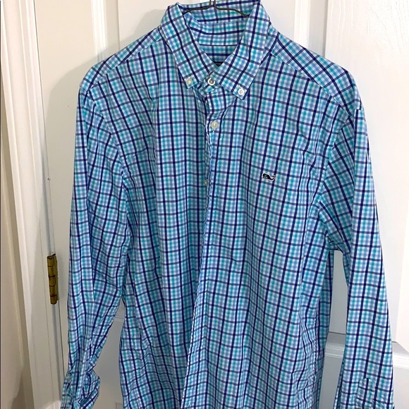 Vineyard Vines Blue Medium Slim Fit Button Down - Picture 1 of 3
